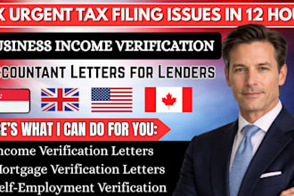 write licensed US CPA letter, income verification, comfort letter for mortgage