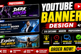 professional youtube banner cover design social media banner channel art header