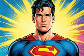 draw comic superhero pop art portrait