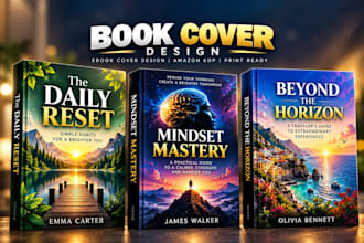 do modern book cover design, ebook cover design, and amazon KDP