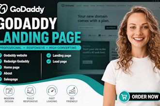 design godaddy landing page, business website that ranks on goggle