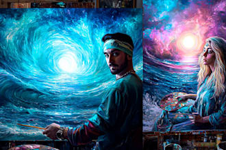 create artistic oil painting portraits