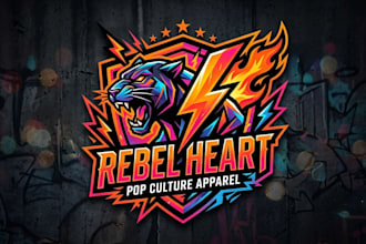 design a bold and trendy pop culture logo for your brand