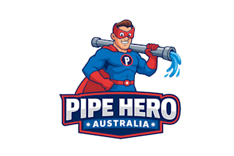 create an iconic logo for pipe hero australia pipe saving