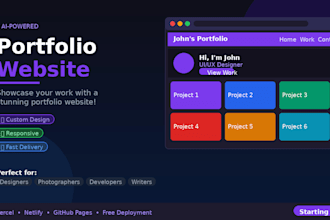 create a stunning portfolio website to showcase your work
