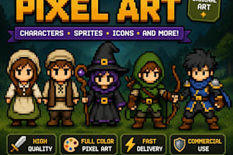 make retro 8bit pixel character