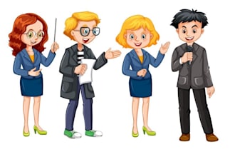 create flat funny cartoon character mascot