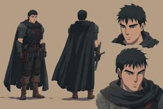 draw custom dark berserk style art in high quality