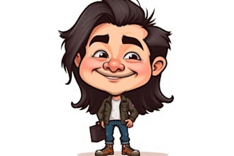 create a custom hobby caricature with a hand drawn portrait