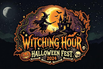 design a spooky and creative halloween logo for your brand or event