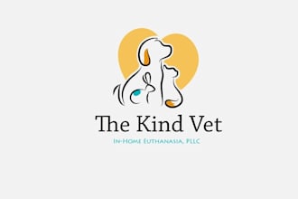 design pet, dog, cat or animal and veterinary clinic logo