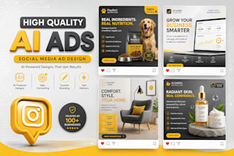 design professional social media ads, posts, and banners using ai