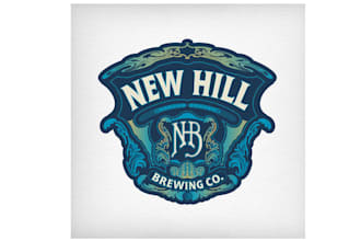 make powerful grabbing logo for new hill brewing company