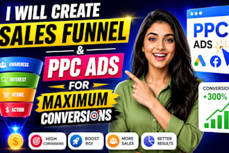 create sales funnel and PPC ads for maximum conversions