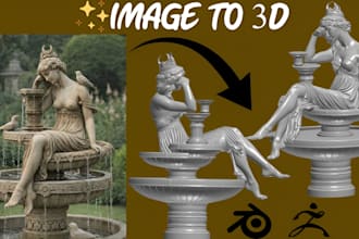 convert image 3d character sketch to 3d model 2d to 3d printing stl obj file
