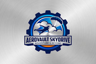 create professional sky driving and aviation logo design