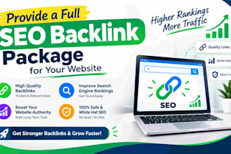 provide a full SEO backlink package for your website