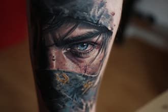 design custom realism tattoo in portrait or any style