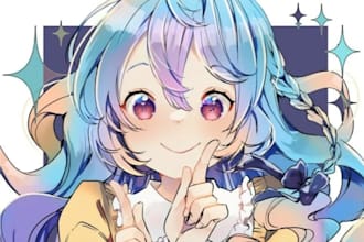 draw live2d vtuber character model art ready to rig