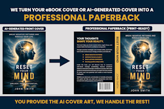 convert your ebook cover into a print ready KDP paperback