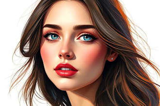 create realistic digital portrait illustration