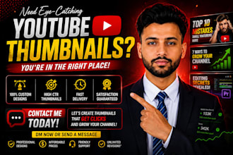 create professional clickable youtube thumbnails