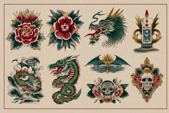 do neo traditional and old school tattoo designs