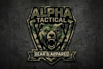 design a bold and tactical camouflage logo for your brand