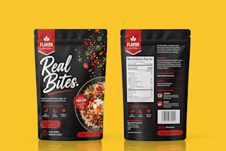 design food packaging, food pouch, food box and label design