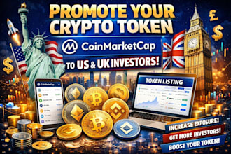 promote your crypto token coinmarketcap and US or UK investors
