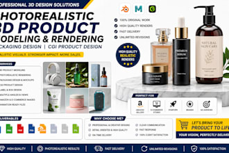 photorealistic 3d product modeling rendering packaging design cgi product design