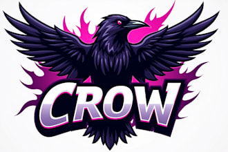 make eye catching crow bird mascot logo with express delivery
