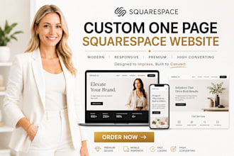 design a custom squarespace one page website or landing page