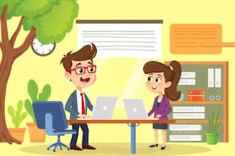 draw retro cartoon illustration for your business
