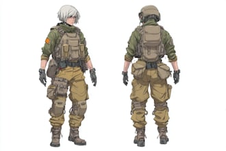 draw 2d game art military character design