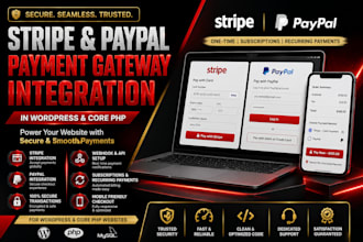 secure stripe and paypal checkout integration in wordpress and core PHP