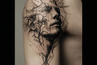 design custom fox tattoo illustration