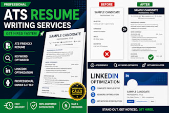 create ats friendly resume, CV and linkedin optimization