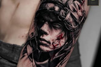 create custom demon tattoo illustration