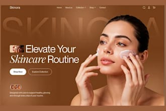 design skincare shopify website beauty skincare store lip gloss store