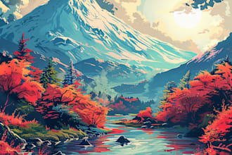 create professional landscape digital art