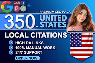 create 350 USA local citations for local SEO ranking