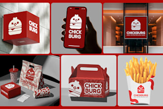 design restaurant logo with full brand identity