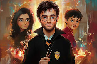 draw you a beautiful harry potter disney portrait