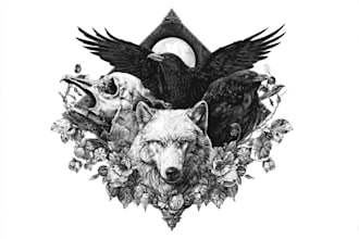 do unique black and white classic tattoo illustrations