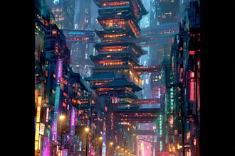 do cyberpunk scifi futuristic city