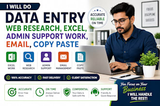 do excel, copy paste and admin support