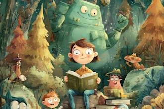 design cute children book covers and fantasy story art