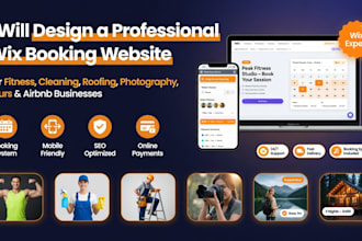 design airbnb tour roofing cleaning fitness photographer wix booking website