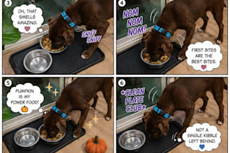 create a funny custom comic strip starring your pet